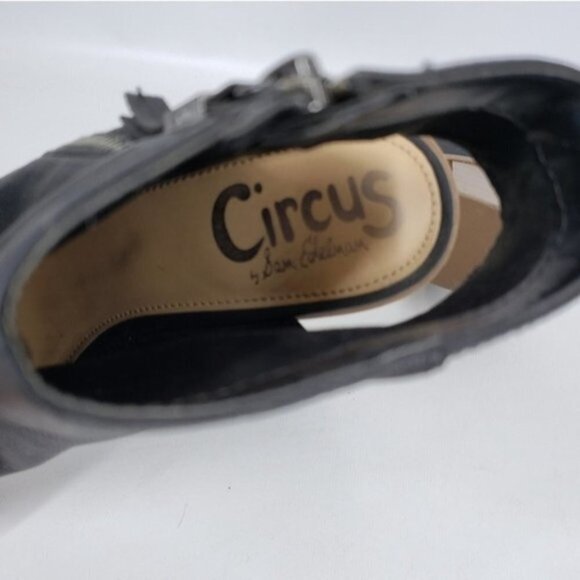 Circus Sam Edelman Kammi Black Peep Toe Ankle Bootie Open back Size 7.5 - Picture 14 of 16